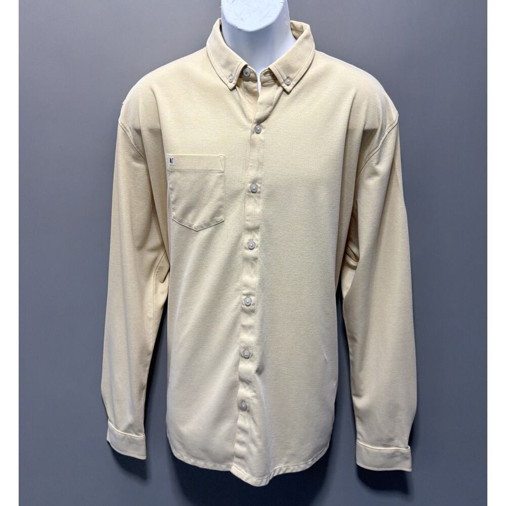 Linksoul Shirt Mens XL Button Up Yellow Tempus Fugit Button Down Casual
